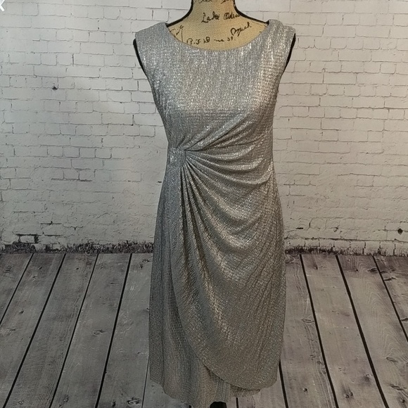 connected apparel silver dress